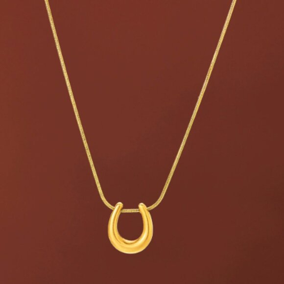 【U-shaped】 Golden U-shaped necklace - Picture 1 of 1